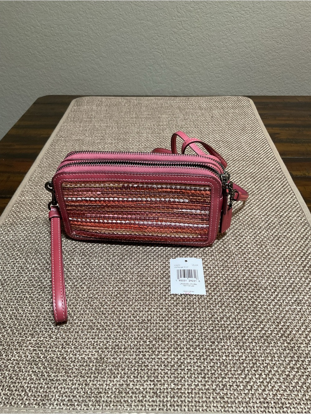 Coach Kira Crossbody Wristlet Upwoven Leather Rogue Multi - NWT